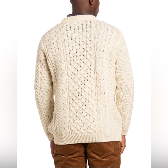 Irish Handknit Chunky Wool Fisherman Sweater Size XL Fisherman Aesthetic - Picture 5 of 9